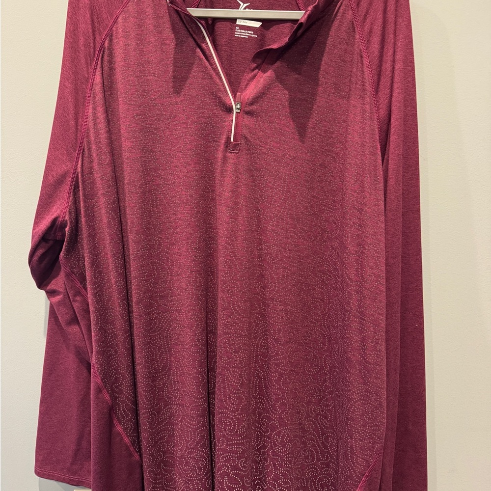 Old Navy Maroon Long Sleeve 1/2 Zip Top